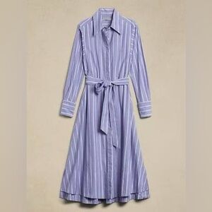 Banana Republic Savannah Midi Shirtdress Blue Stripe